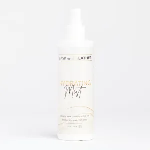 BASK & LATHER Hydrating Hair Mist, Leave-In Conditioner, Itchy Scalp Relief, Detangler, Curl Definer, Aloe Vera, Avocado Oil, For All Hair Types, 8 oz