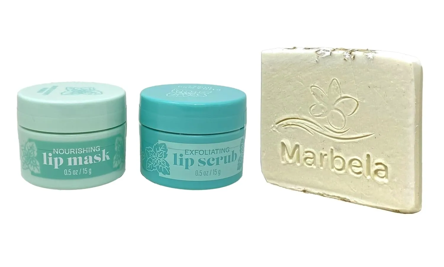 Bath & Body Works Sweet Mint Exfoliating Lip Scrub and Nourishing Lip Mask with a Natural Oats Sample Soap