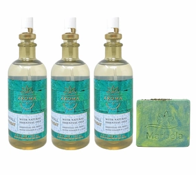 Bath & Body Works Aroma Rainfall Retreat 3 Pack Essential Oil Mist Value Pack with a Fresh Forest Bar Soap - Full Size