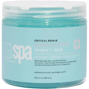 BCL Spa Critical Repair organic sugar scrub with Arnica and Aloe Vera, Hydrating & Exfoliating Body Scrub, Soothing & Nourishing organic botanical extracts & oils for hands, body, and foot spa, 16 oz