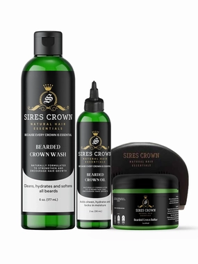 Bearded Crown Kit | Beard Crown Wash, Beard Growth Oil, Beard Butter, Black Wooden Beard Comb for Beard Growth | Beard Growth Kit, Mens Gifts Ideas - Pack of 4