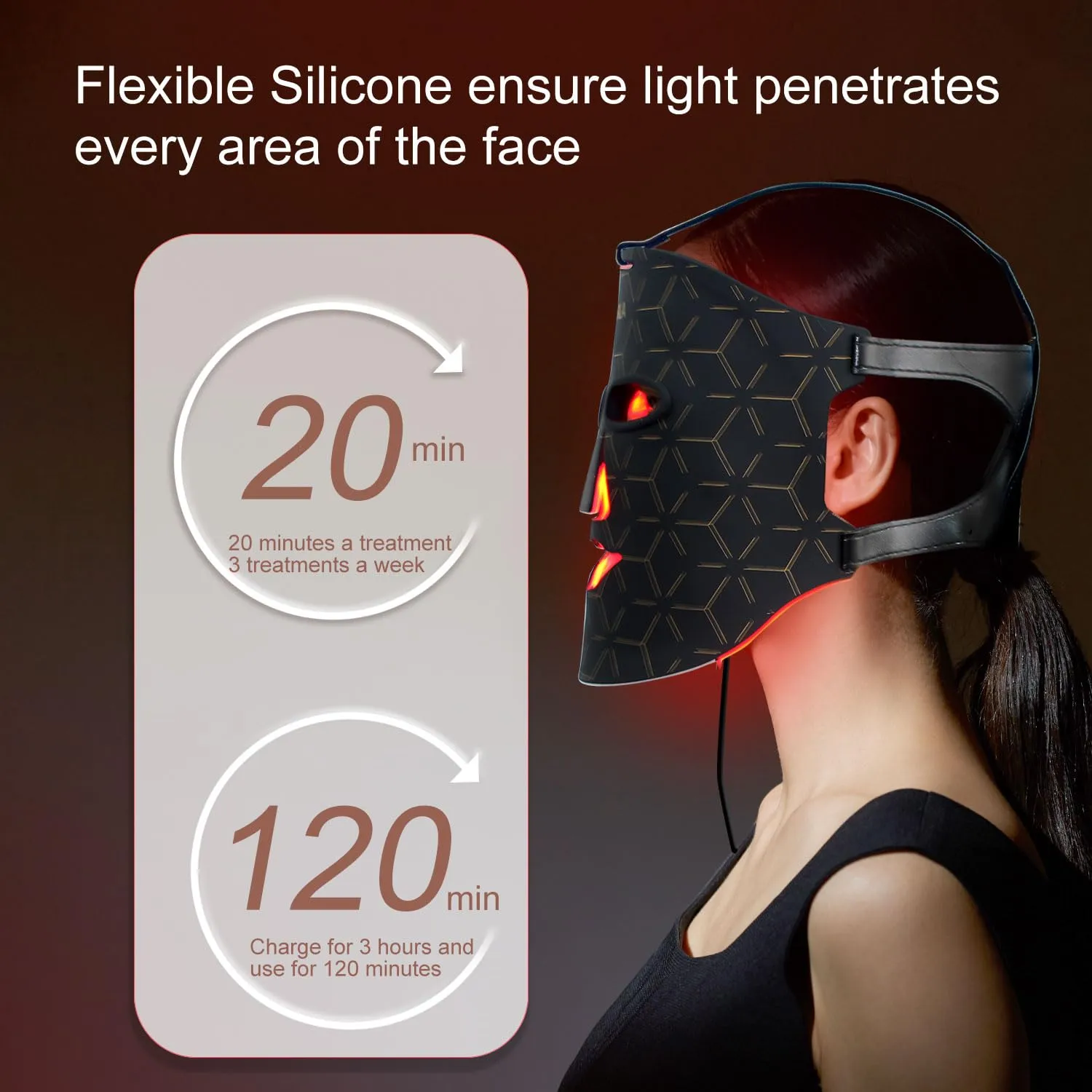 Beauty LED mask - Infrared light therapy led facial light Photons Facial Skin Care Wrinkle reduce anti-acne facial light