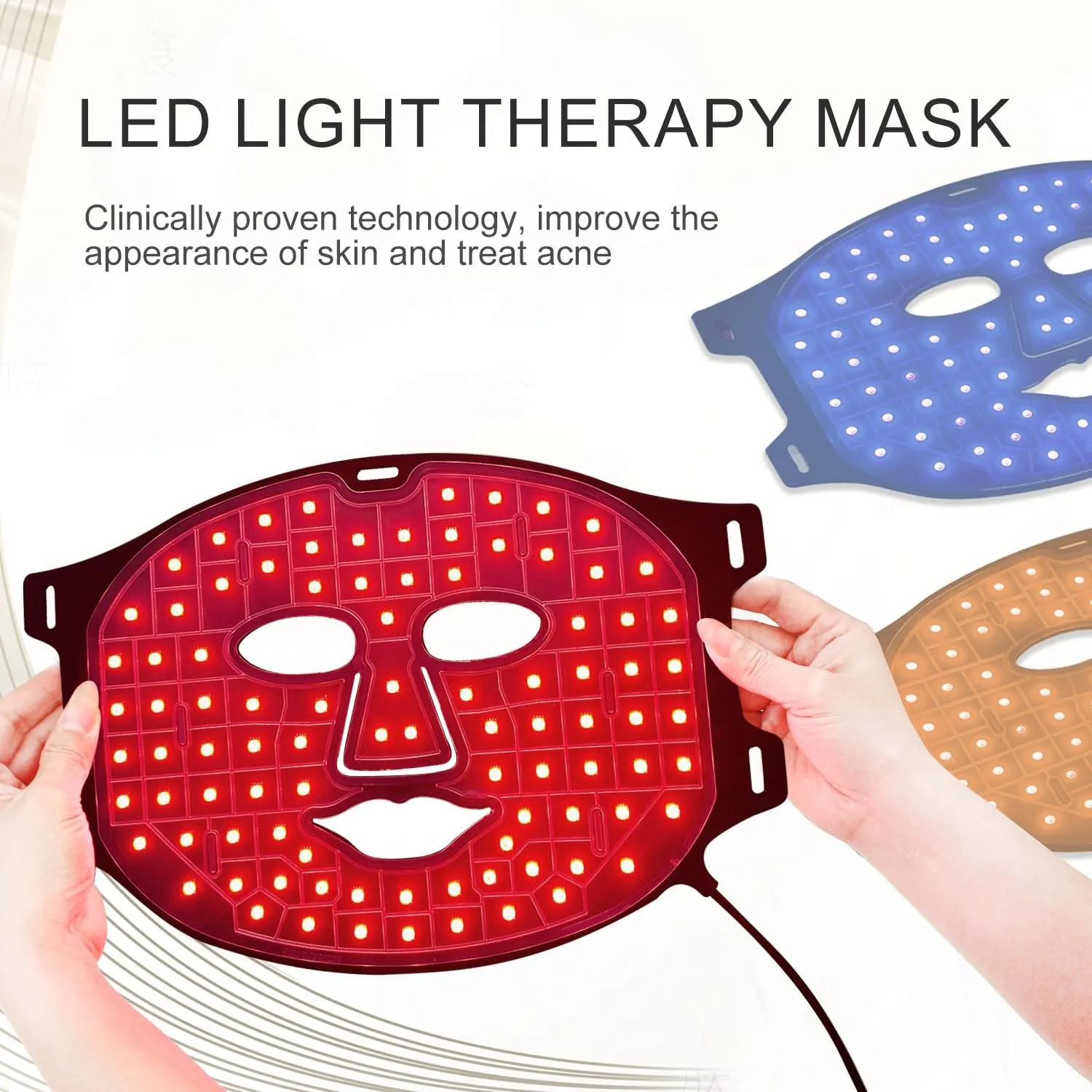 Beauty LED mask - Infrared light therapy led facial light Photons Facial Skin Care Wrinkle reduce anti-acne facial light