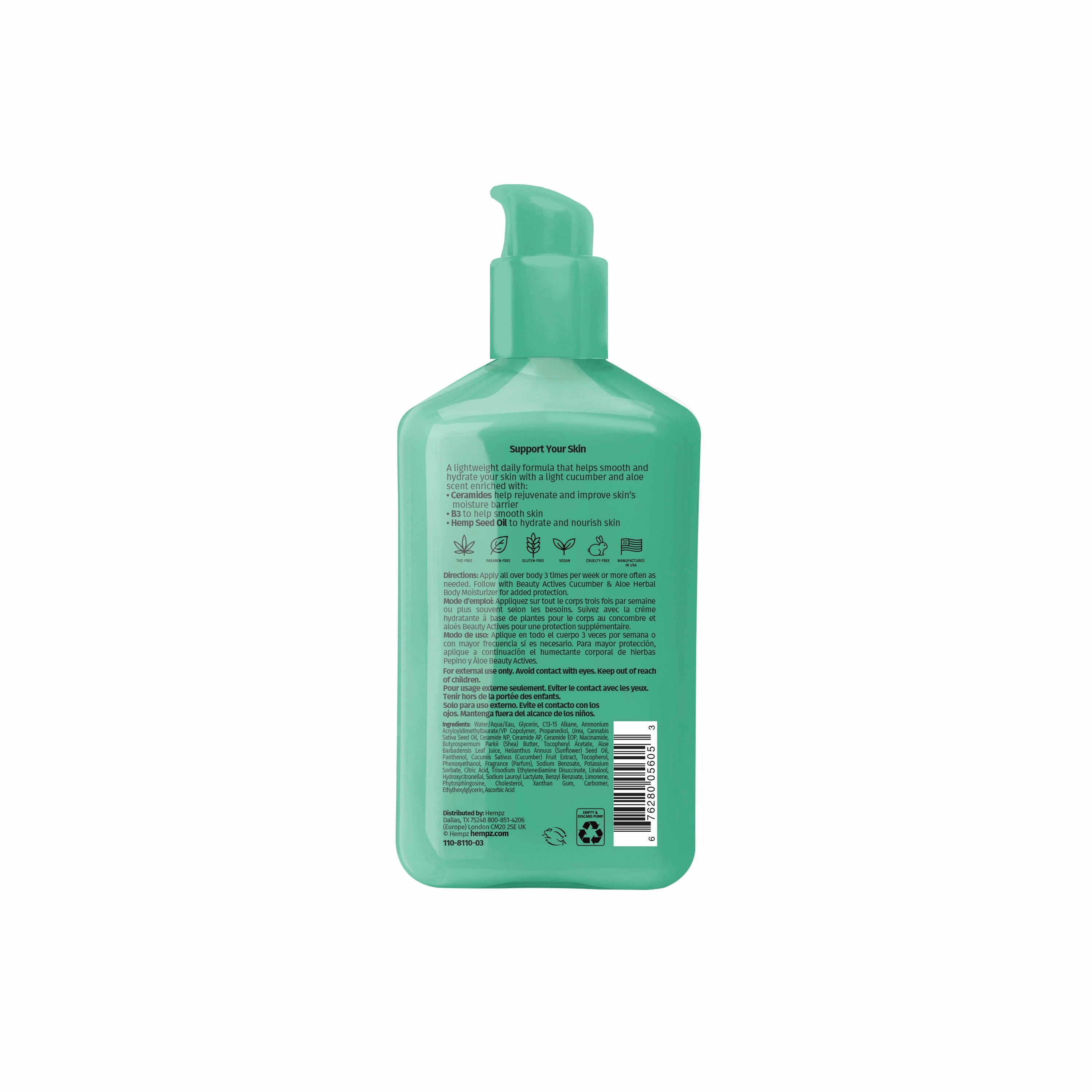 Beauty Actives Cucumber & Aloe Herbal Body Serum with Ceramides & B3