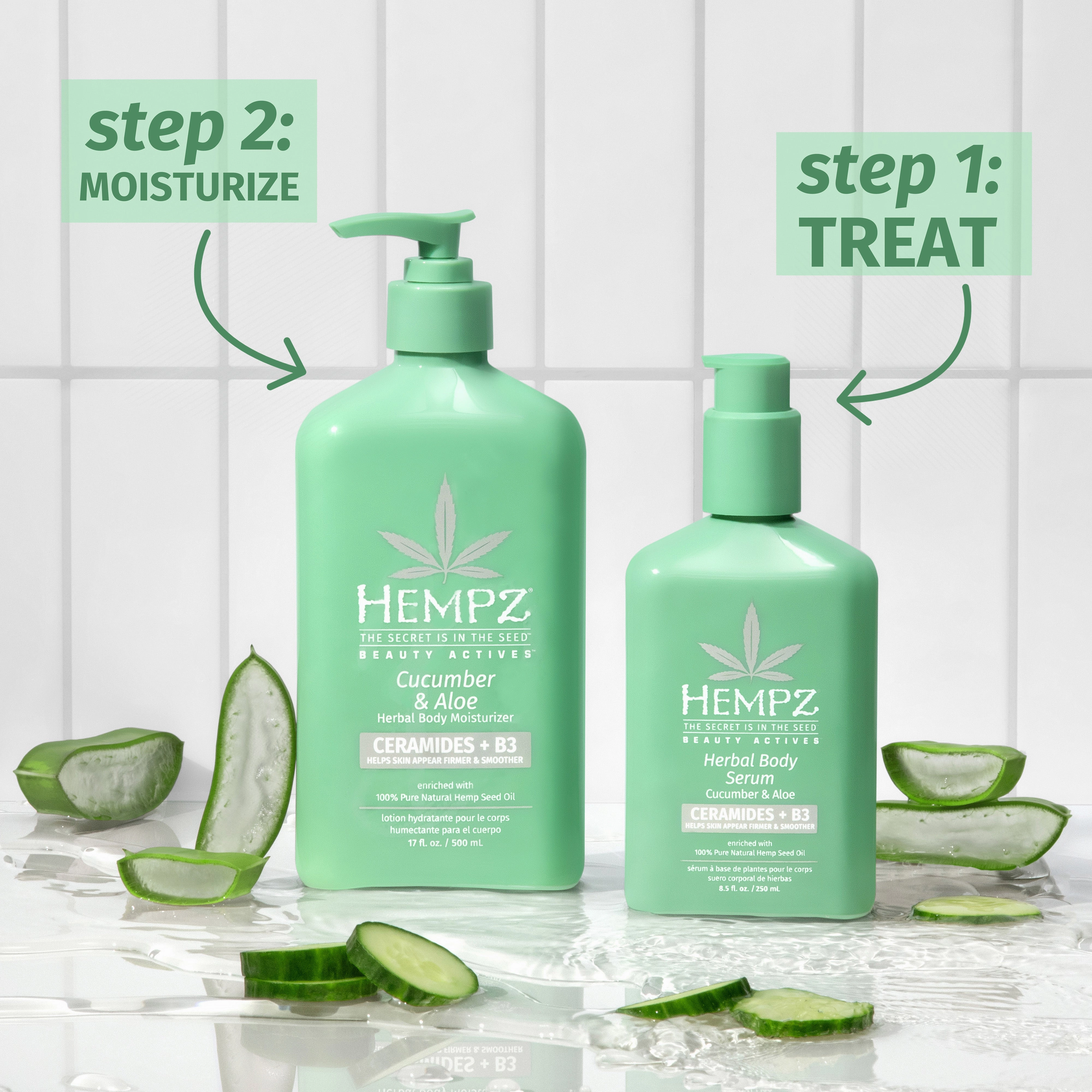 Beauty Actives Cucumber & Aloe Herbal Body Serum with Ceramides & B3