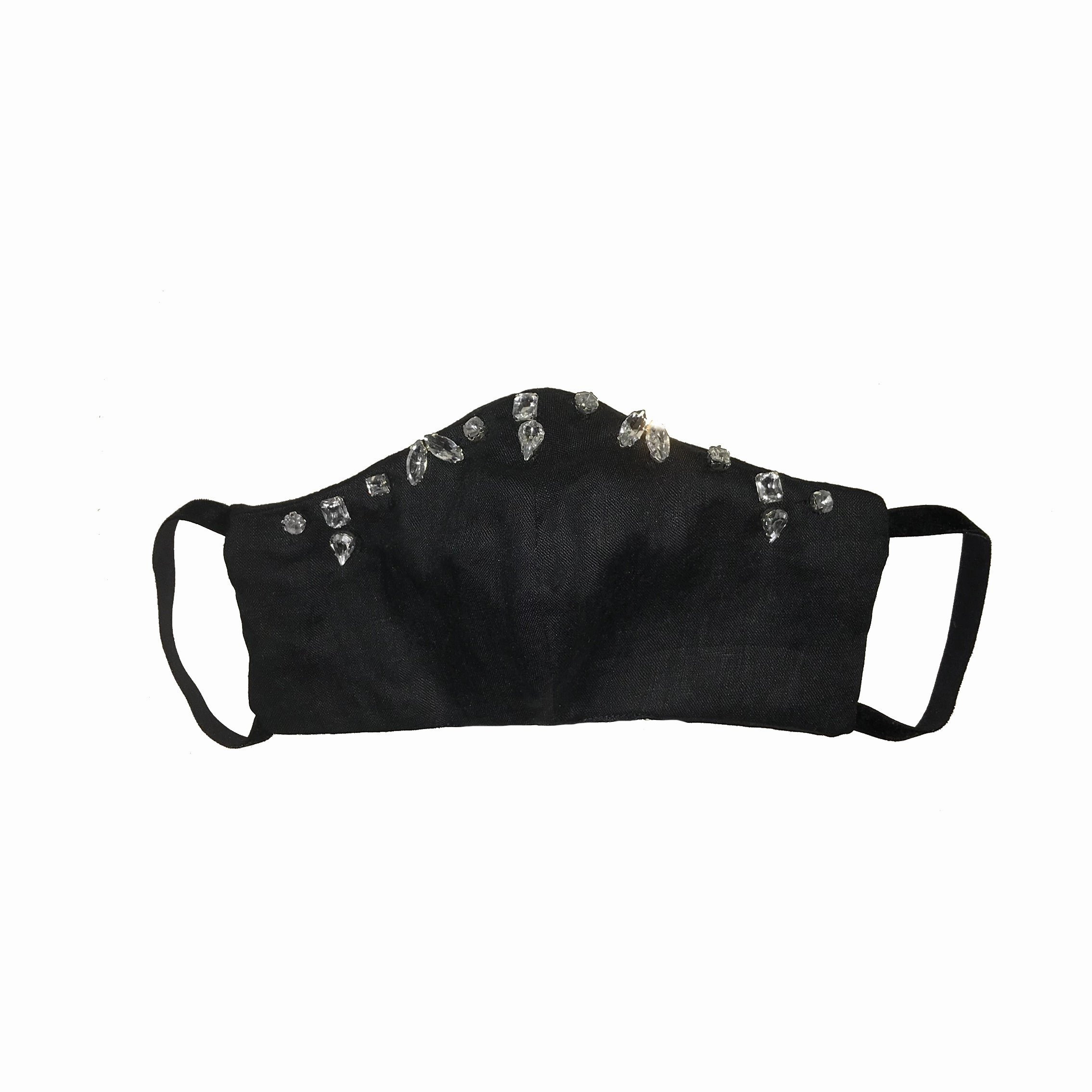 Bejewelled Face Mask Black