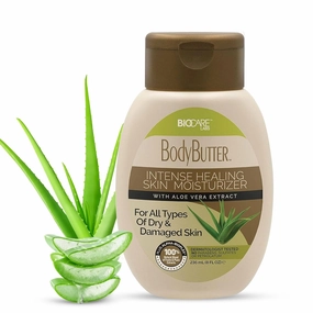 Biocare Labs Moisturizing Body Butter - Hydrating Body Cream W/Aloe Vera and Cucumber Extracts (Fragrance Free) - Instantly Penetrates and Deeply Renews Skin - Lotion Designed For Dry Skin