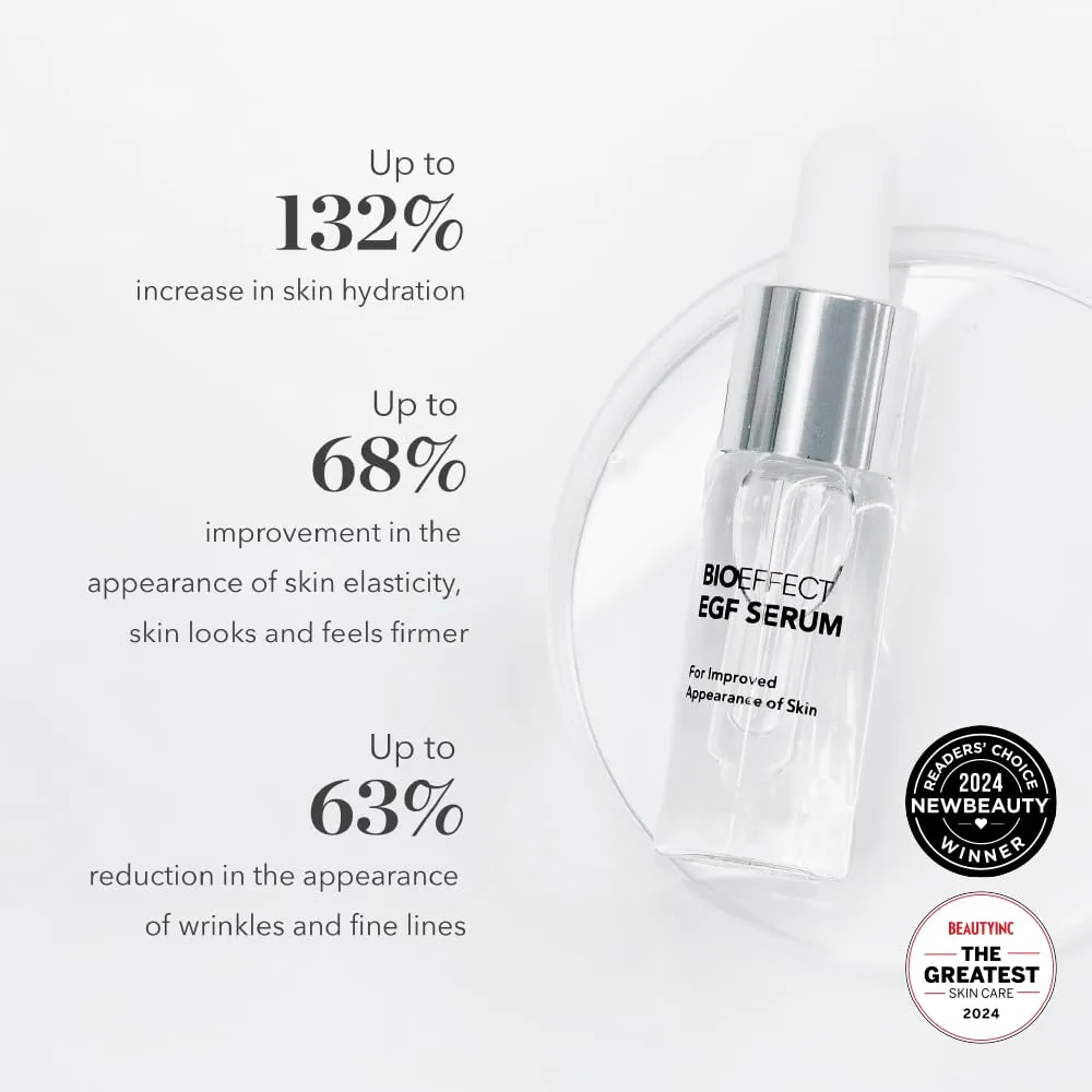 BIOEFFECT EGF Serum with Hyaluronic Acid and Barley Growth Factor, Best Rejuvenating Facial Treatment Fights Wrinkles, Hydrating, Firming, Anti-Aging Skincare for Face & Neck, Oil-Free
