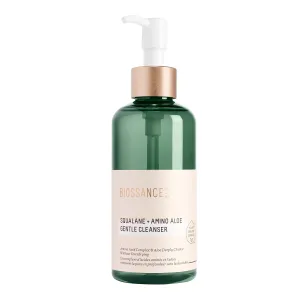 BIOSSANCE Squalane   Amino Aloe Gentle Face Wash – Foaming Facial Cleanser Gel – Hydrating for All Skin Types – Removes Makeup & Deeply Cleans Pores with Moringa Extract – Soothes with Aloe Vera