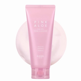 BJEWEL Korean Skincare Pink Aloe Gel Foam Cleanser 150ml – PHA Daily Face Wash With 52,000ppm Pink Aloe – Hydrating & Exfoliating Cleanser for Sensitive Skin – Removes Impurities Without Stripping