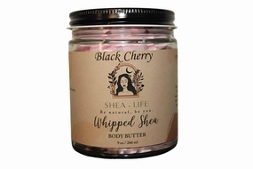 Black Cherry Whipped Body Butter has a nice aroma of sweet ripened black cherries. It is super moisturizing and hydrating with Shea Butter, Cocoa Butter, and skin-loving oils.