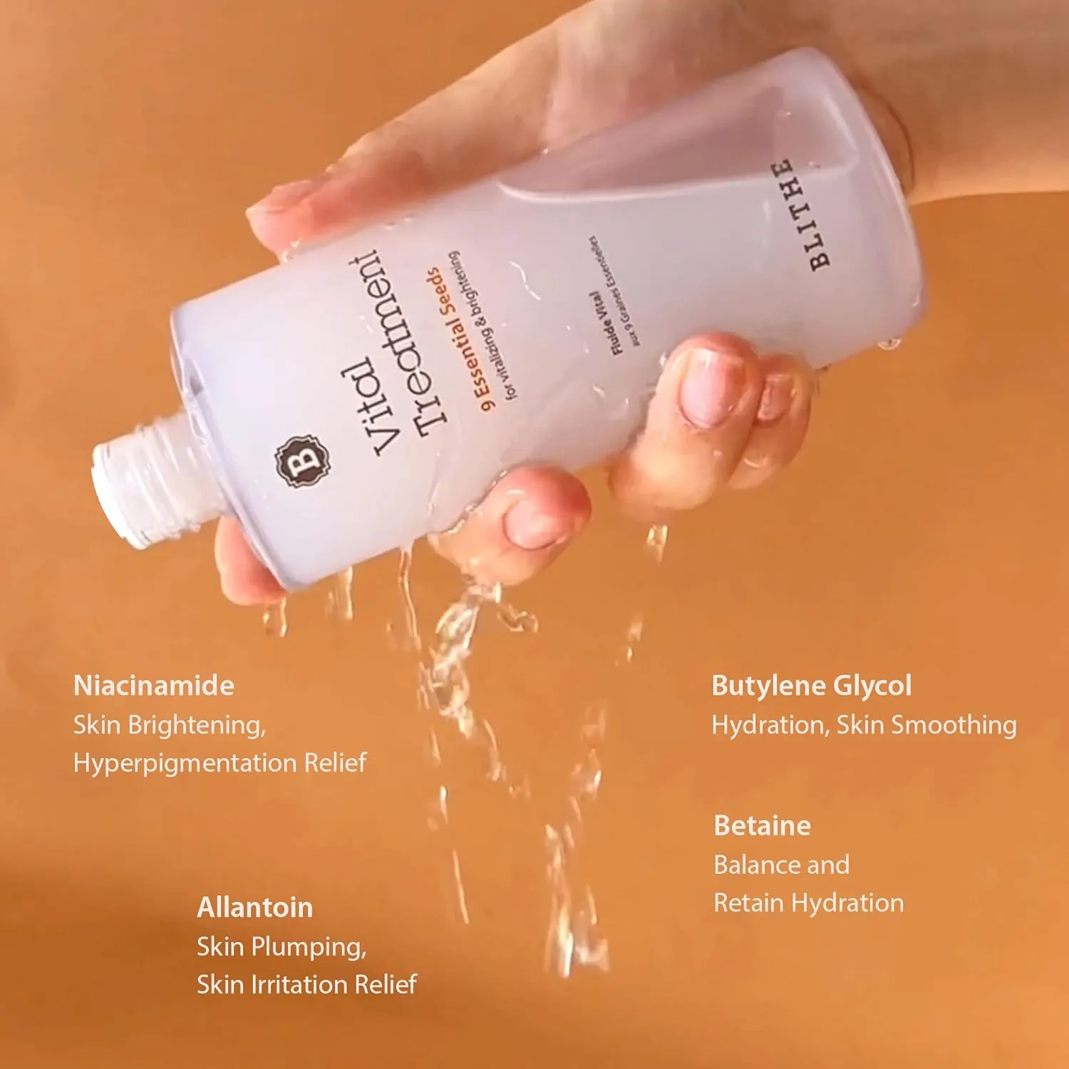 Blithe Vital Treatment 9 Essential Seeds Niacinamide Toner - Korean Skin Essence Green Tea Toner for Face, Clarifying Oily Skin Vitalizing & Dark Spots 1.83 Fl Oz