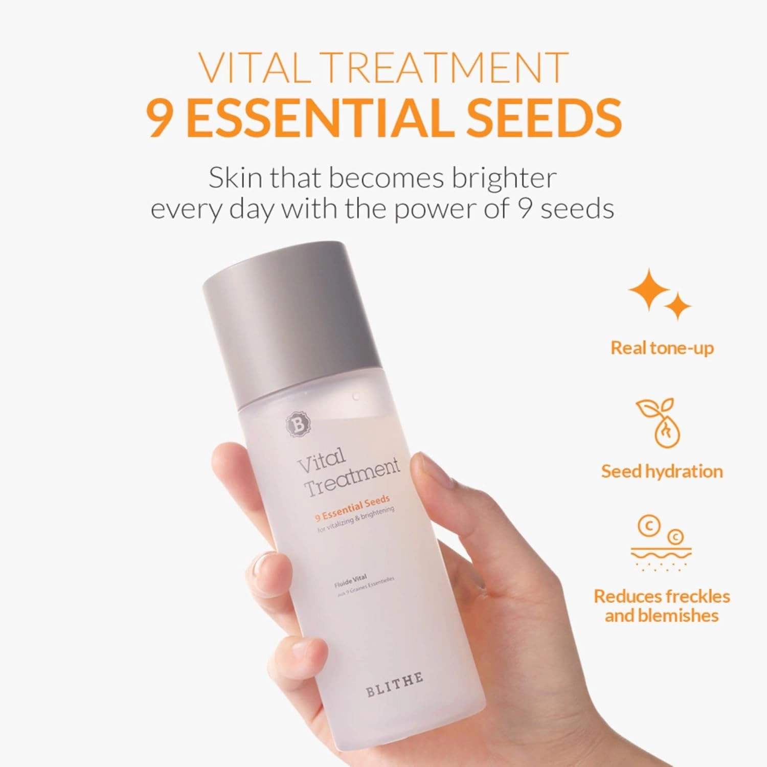 Blithe Vital Treatment 9 Essential Seeds Niacinamide Toner - Korean Skin Essence for Face, Clarifying Oily Skin Vitalizing & Dark Spots 5 Fl Oz