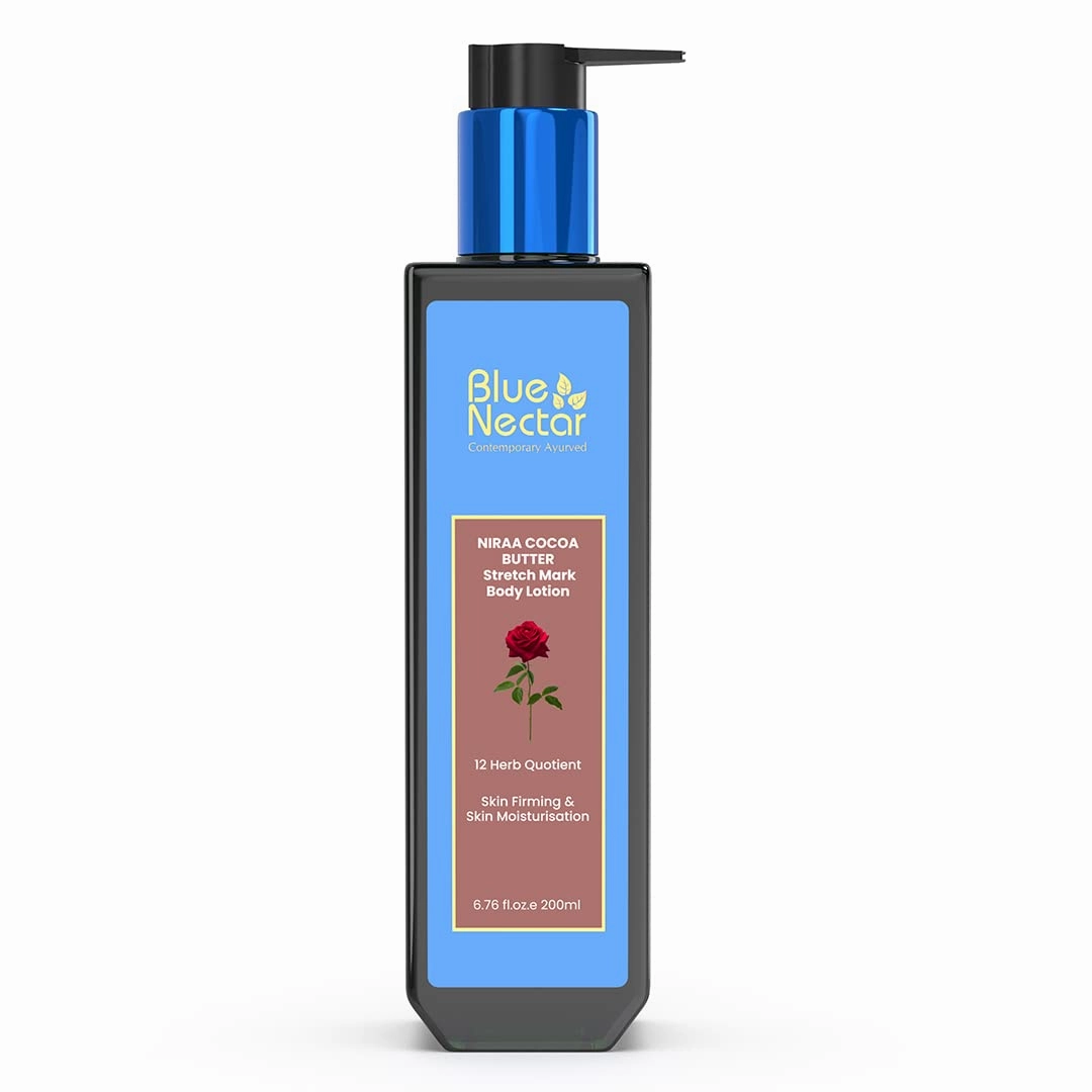 Blue Nectar Stretch Mark Cream for Pregnancy and Postpartum, Moisturizing Body Lotion for Women with Cocoa and Shea Butter for Pregnancy Gifts (12 Herbs, 6.76 fl oz)