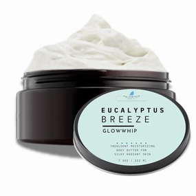 Bluebyrd Soap Co. Eucalyptus Mint Body Butter | Relaxing Whipped Body Cream for Men and Women | Non-Greasy Moisturizing Dry Skin Lotion for Hands, Body & Feet 8oz. Jar (EUCALYPTUS)