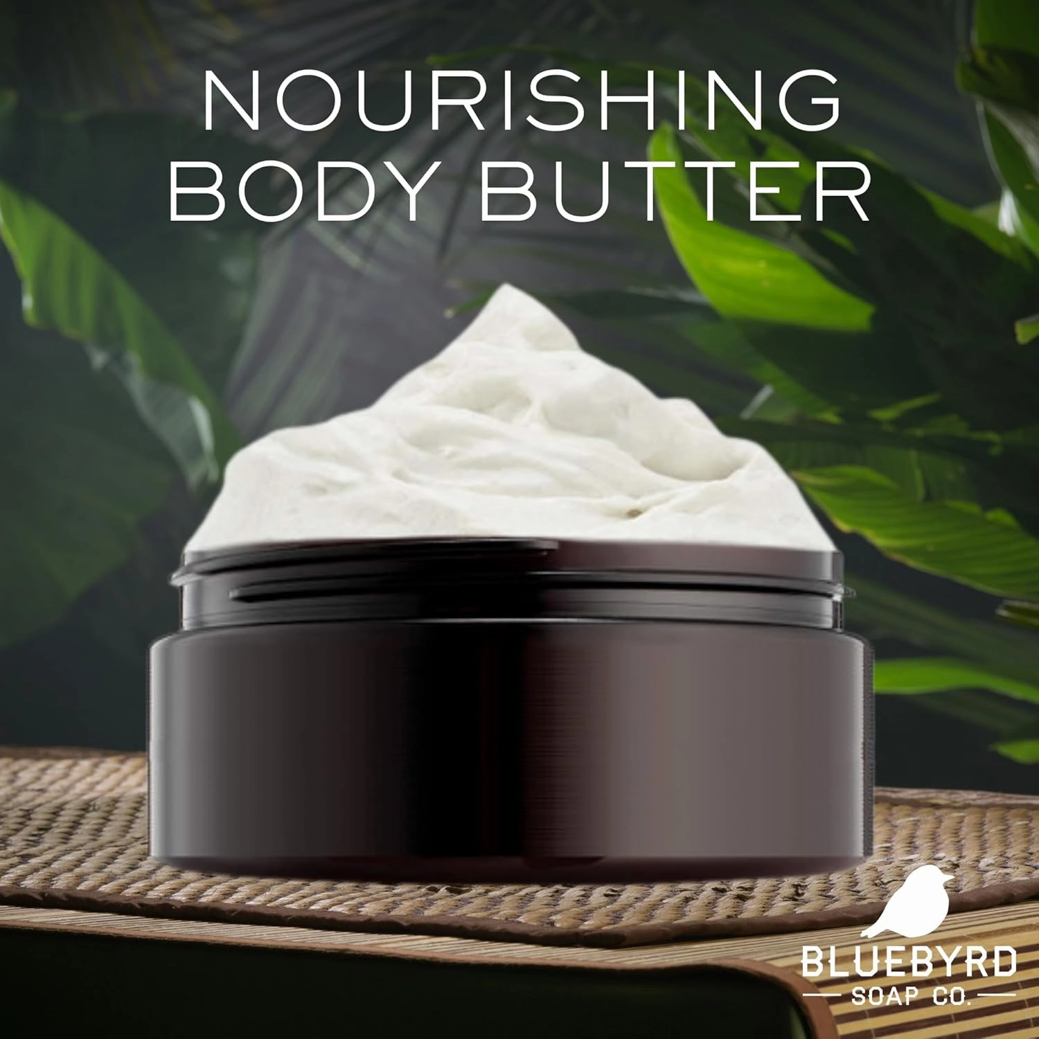 Bluebyrd Soap Co. Eucalyptus Mint Body Butter | Relaxing Whipped Body Cream for Men and Women | Non-Greasy Moisturizing Dry Skin Lotion for Hands, Body & Feet 8oz. Jar (EUCALYPTUS)