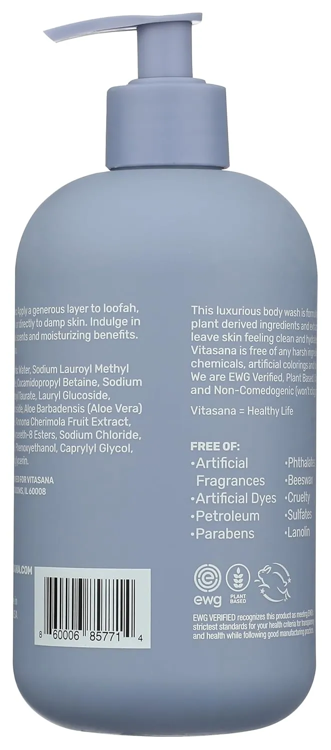 Body Wash, EWG Verified, Plant Derived, Hypoallergenic. Paraben, Sulfate, Petroleum & Cruelty-Free, Lavender/Citrus Scent, 16oz