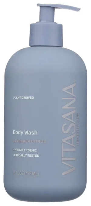 Body Wash, EWG Verified, Plant Derived, Hypoallergenic. Paraben, Sulfate, Petroleum & Cruelty-Free, Lavender/Citrus Scent, 16oz