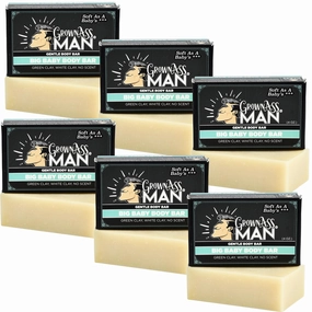 Body Bars - Solid Soap with Natural Oils & Soothing Clay - Plastic Free & Eco-Friendly, Natural & Organic for All Skin Types, 4oz Bar - Big Baby, 6-Pack