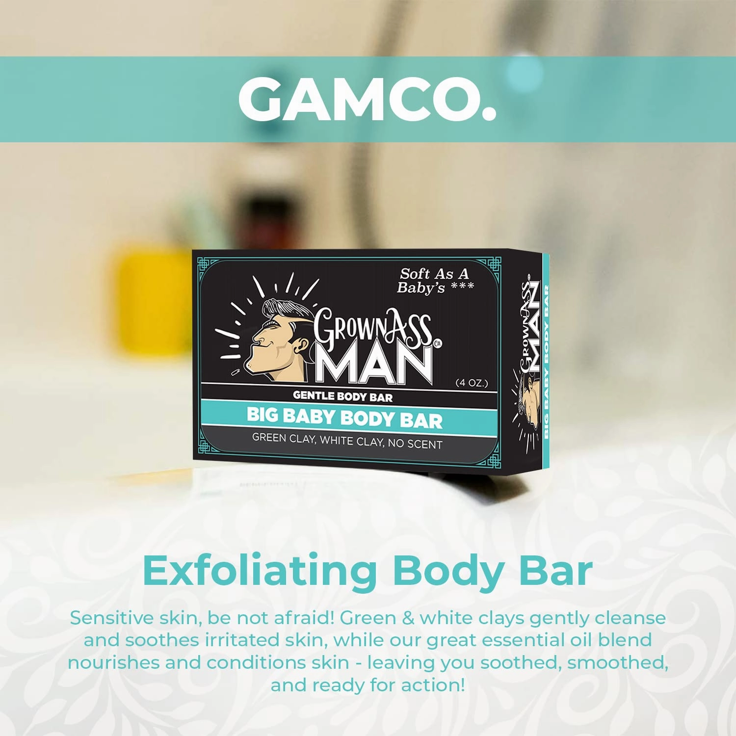Body Bars - Solid Soap with Natural Oils & Soothing Clay - Plastic Free & Eco-Friendly, Natural & Organic for All Skin Types, 4oz Bar - Big Baby, 6-Pack