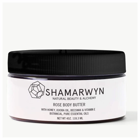 Body Butter, Rose, Natural-Organic With Beeswax & Vitamin E, Hydrating, 4oz by Shamarwyn