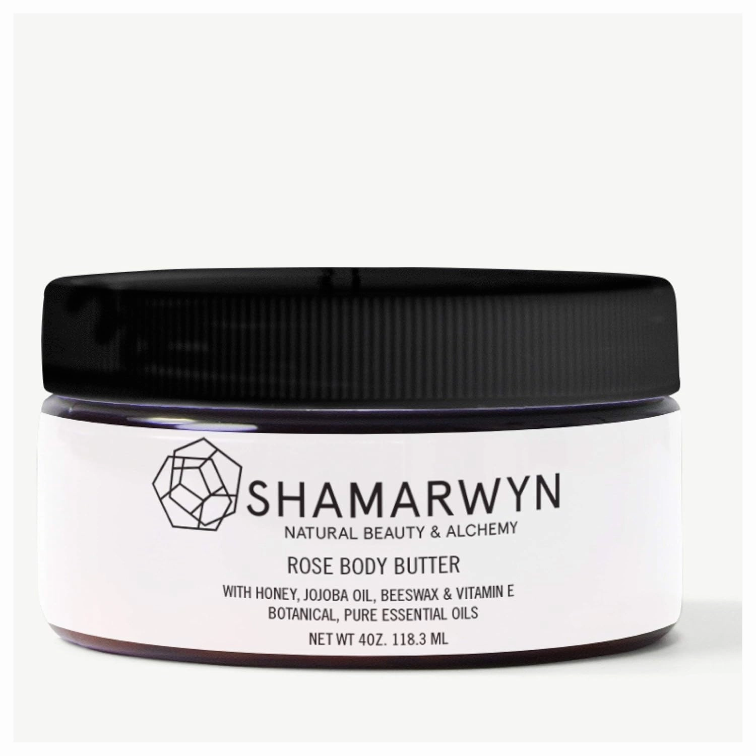 Body Butter, Rose, Natural-Organic With Beeswax & Vitamin E, Hydrating, 4oz by Shamarwyn