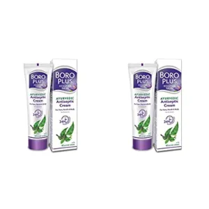 Boro-Plus. Ayurvedic Moisturizing Cream with Neem, Tulsi and Aloe Vera for Face, Hand and Body, 120ml, Pack of 2
