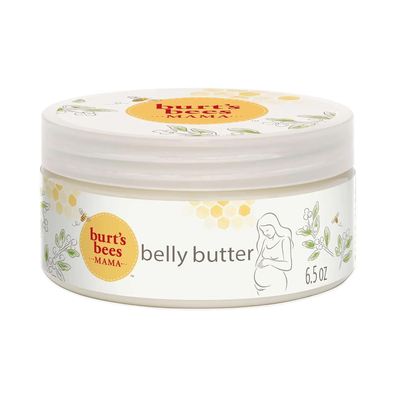 Burt's Bees Mothers Day Gifts, Mama Belly Butter Stretch Mark Cream for Pregnancy Massages Body & Reduces Scar Appearance, Prenatal & Postnatal Tummy Skin Care, Shea Butter & Vitamin E, 6.5 Oz Tub