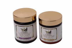 Cane Sugar Lavender Body Scrub & Cocoa Butter with Sweet Almond Oil Combo