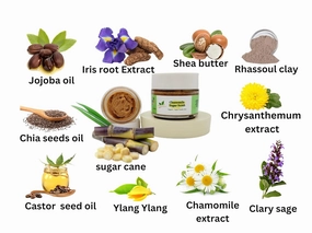 Chamomile sugar scrub organic blend with botanical extracts and essential oil very gentle on the face, blackhead white heads removal deeply cleanse your pores moisturizing skin- (2oz) women & men