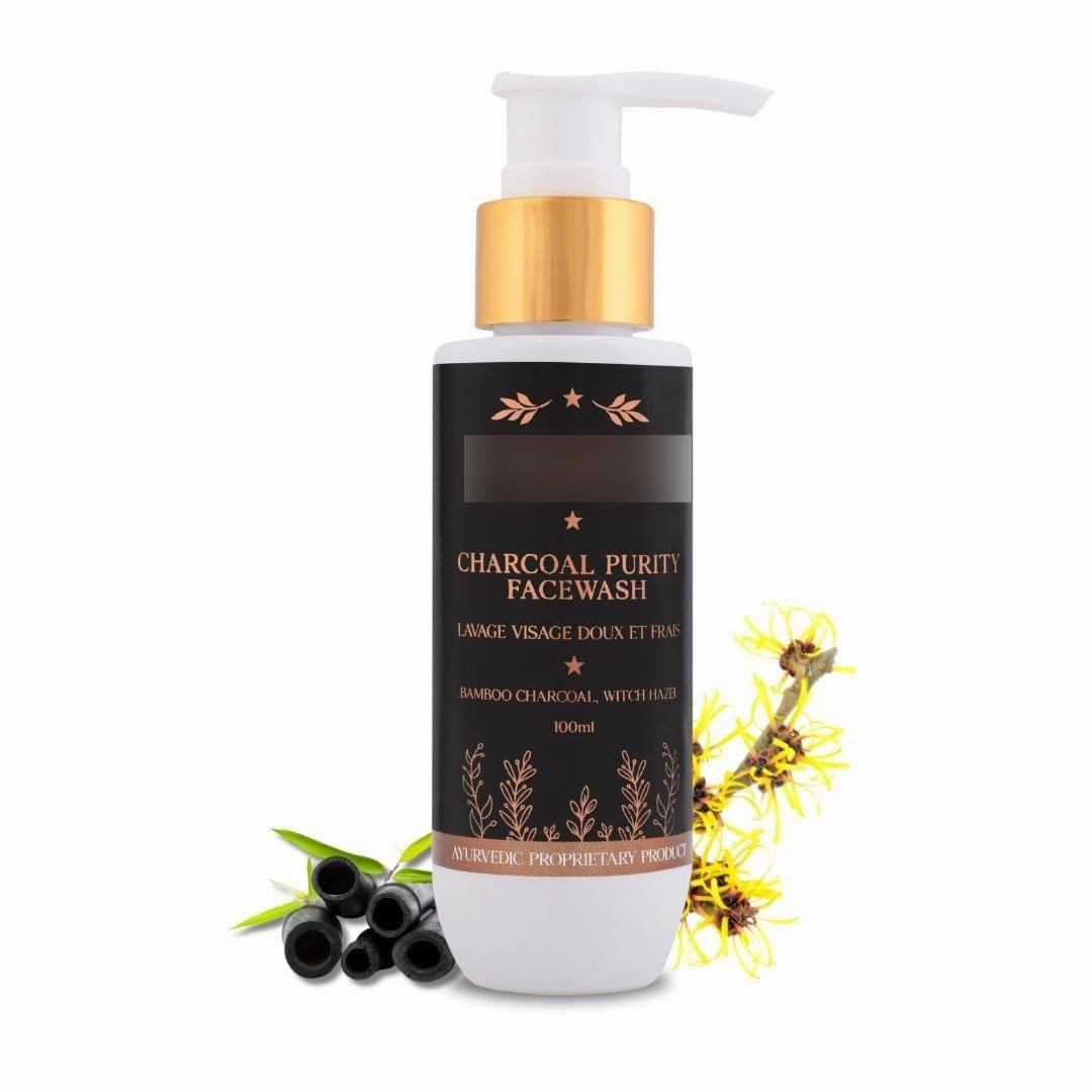 Charcoal Purity Face Wash | Deep Cleansing & Detox | Bamboo Charcoal & Witch Hazel | Unisex | Natural | 100ml