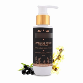 Charcoal Purity Face Wash | Deep Cleansing & Detox | Bamboo Charcoal & Witch Hazel | Unisex | Natural | 100ml