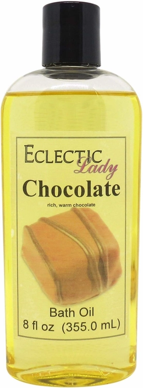 Chocolate Bath Oil by Eclectic Lady - Scented Bath Oil - Relaxing & Moisturizing Bathing Oil - Fragrance Body Oil For Dry & Rough Sensitive Skin - Body Daily Nourishing Shower Oil (8 oz)