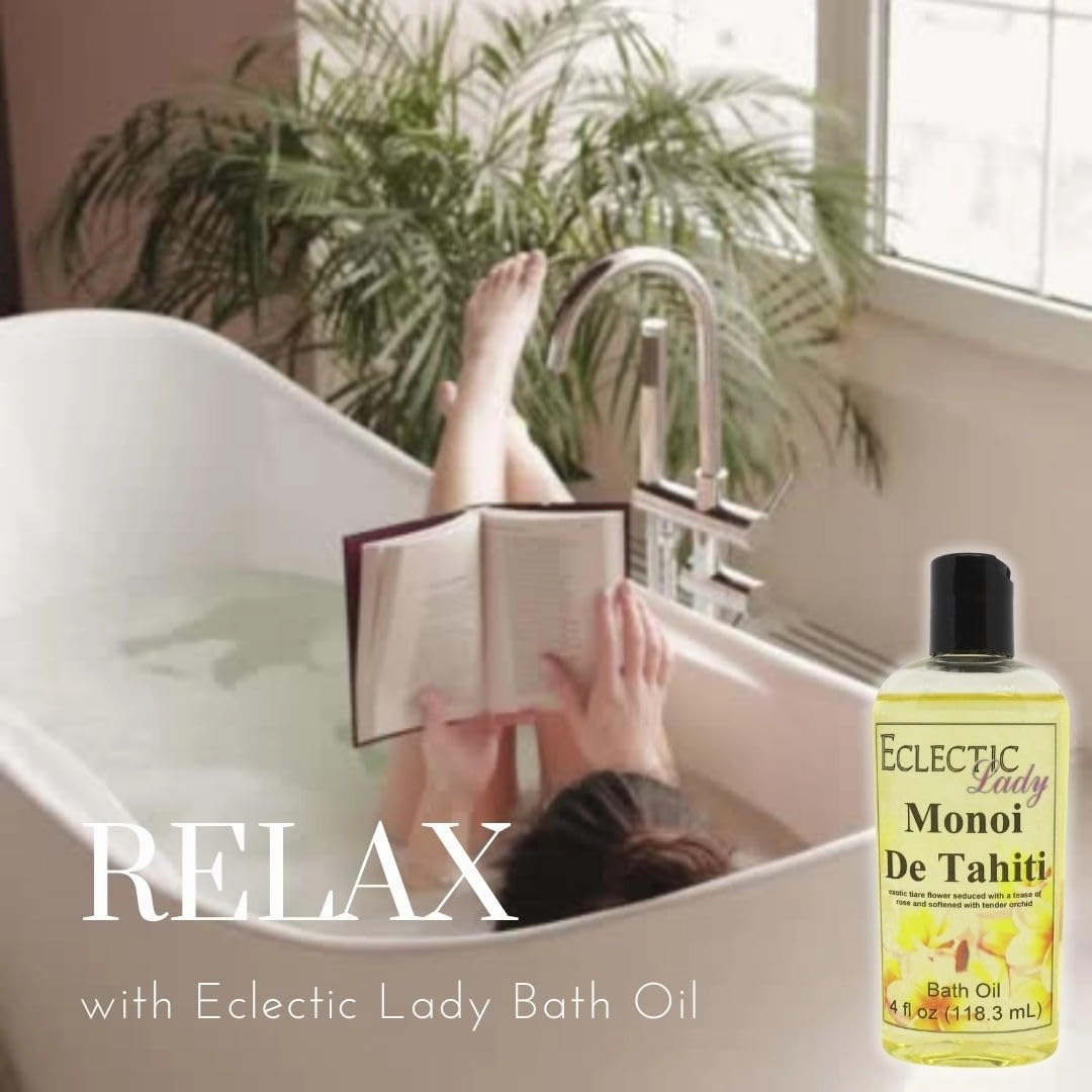 Chocolate Bath Oil by Eclectic Lady - Scented Bath Oil - Relaxing & Moisturizing Bathing Oil - Fragrance Body Oil For Dry & Rough Sensitive Skin - Body Daily Nourishing Shower Oil (8 oz)