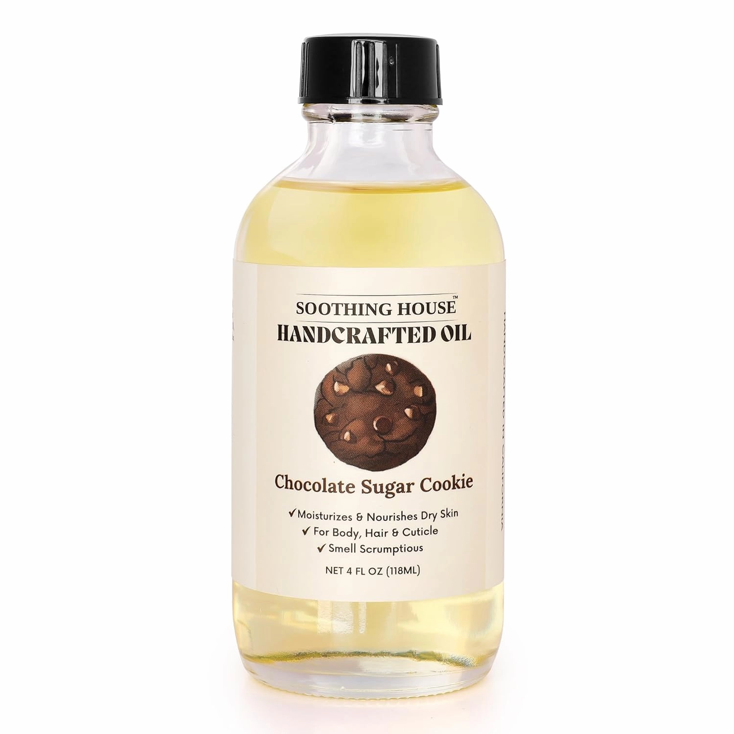 Chocolate Sugar Cookie Body Oil: Moisturizing Body Oil for Soft, Glowing Skin with Almond & Jojoba Oil (4 fl oz)