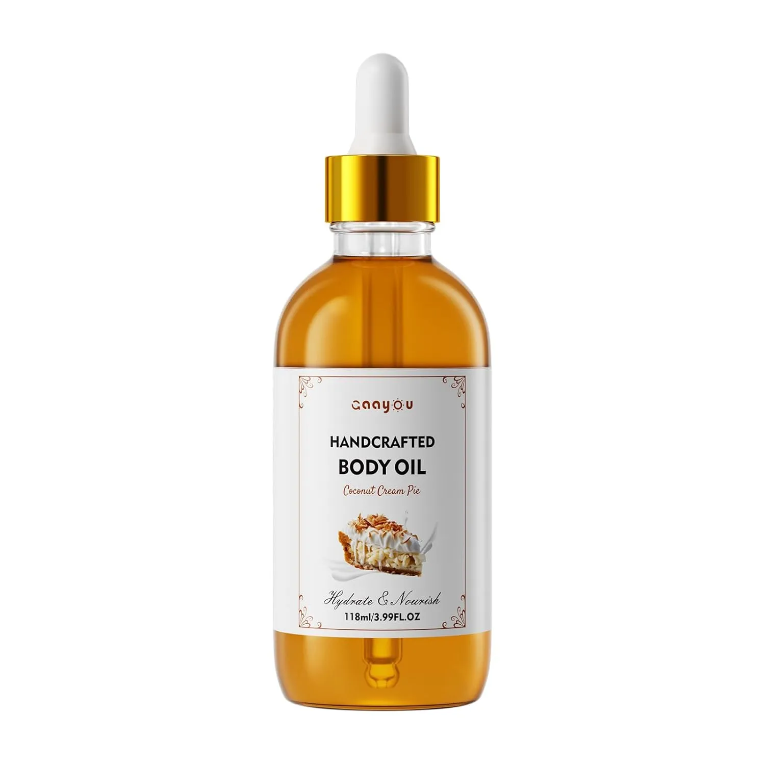 Coconut Cream Pie Body Oil Handcrafted Body Oil Moisturizing Coconut Oil Soothing Comfort Scented Juicy Body Oil for All Skin Types