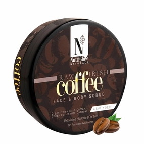 Coffee Face & Body Scrub Coffee Cocoa Butter with Oatmeal For Bathing & Scrubber For Face, Organic Exfoliate Hydrate,200gm