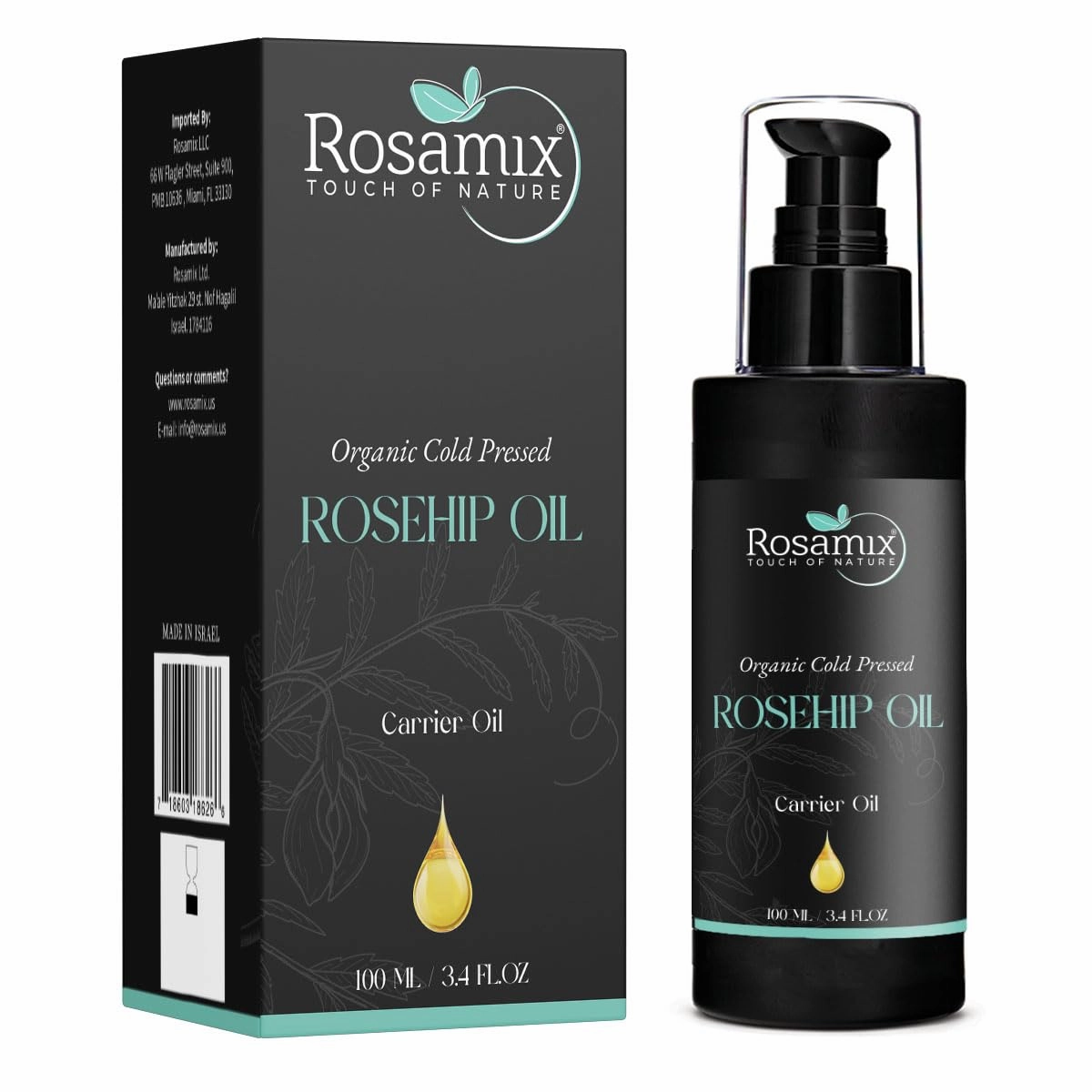 COLD PRESSED ROSEHIP OIL - 100% Pure and Natural Moisturizing Face, Hair, Body, Skin Care, 100ml