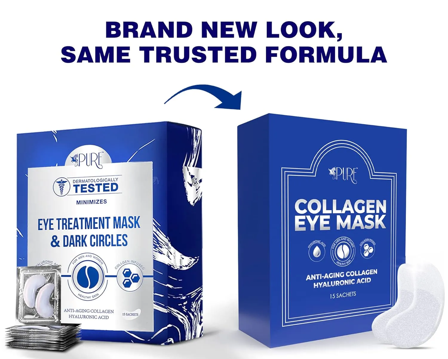 Collagen Boosting Eye Mask Patches Under Eye Patches for Puffy Eyes Hyaluronic Acid Dark Circles Bags Lines Anti Wrinkles Anti Aging Hydrating Moisturizing Brightening Eye Gels 15ct