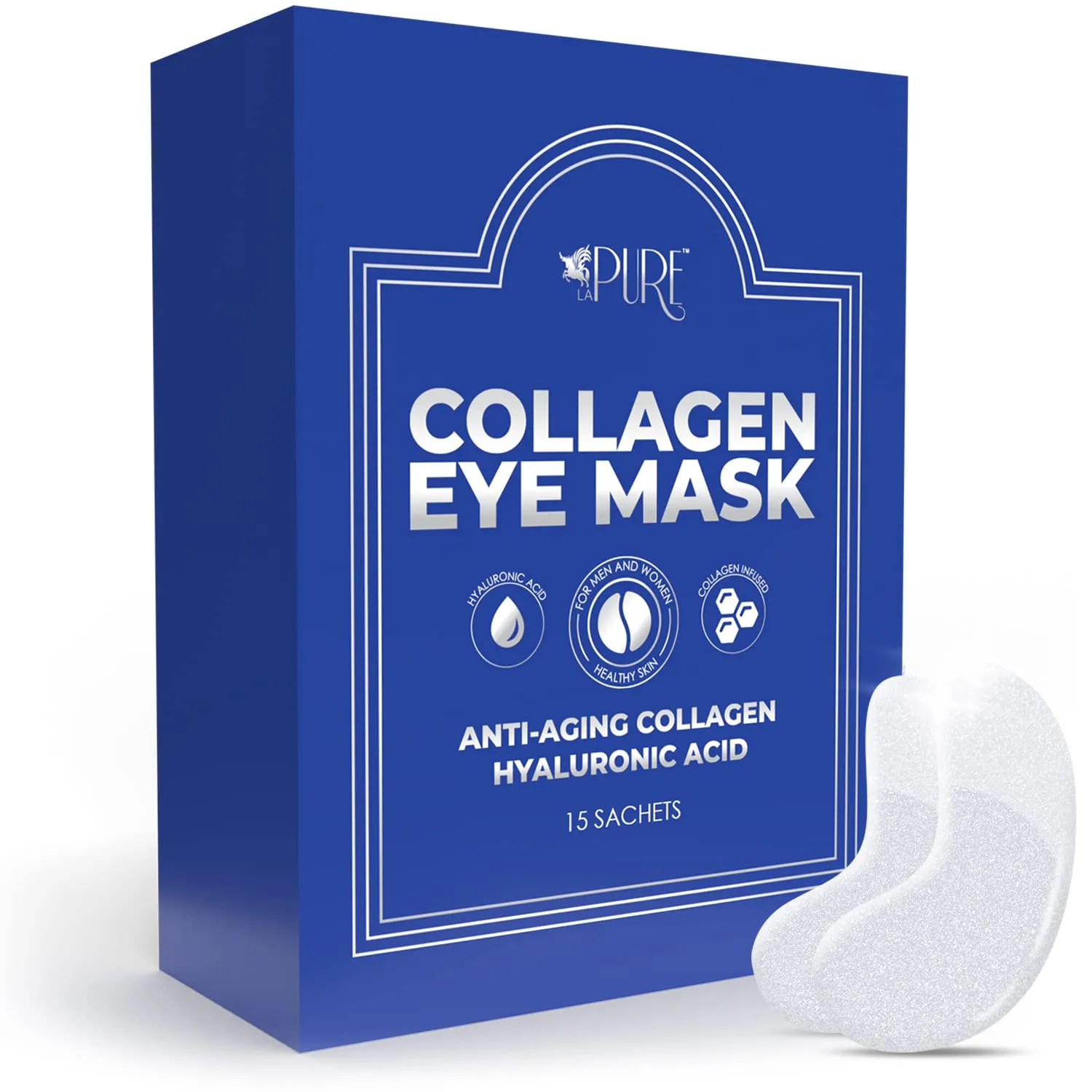 Collagen Boosting Eye Mask Patches Under Eye Patches for Puffy Eyes Hyaluronic Acid Dark Circles Bags Lines Anti Wrinkles Anti Aging Hydrating Moisturizing Brightening Eye Gels 15ct