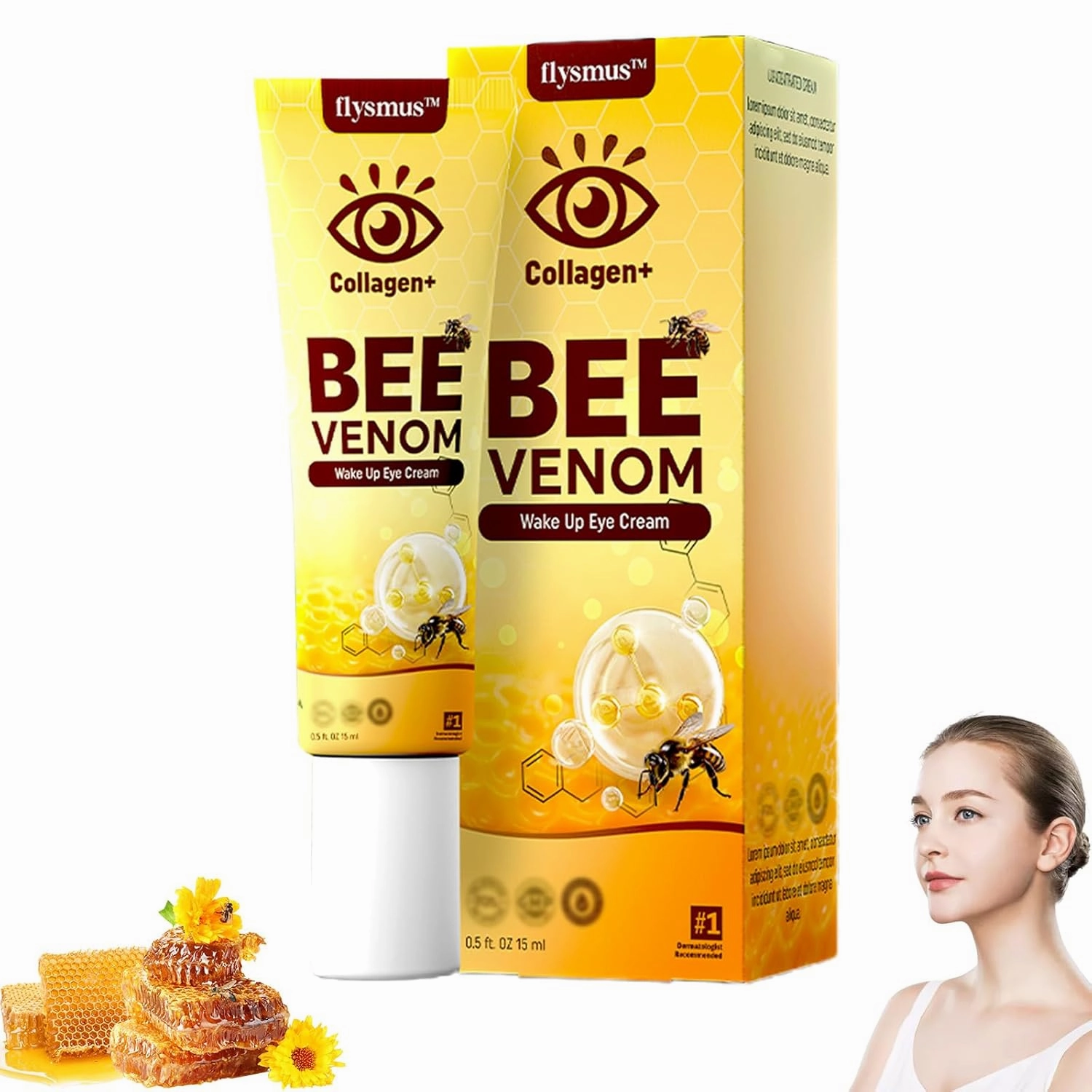 Collagen   Bee Venom Wake Up Eye Cream, Wake Up Eye Cream, Advanced Collagen Complete Eye Cream, Make up Eye Firmer, Firm That Delicate Skin Under Your Eyes (1)