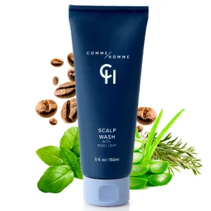 Comme Homme Hydrating Scalp Wash for Bald Men | Gently Cleanses, Soothes & Energizes with Basil, Aloe, Tree Tea & Caffeine | Scalp Wash for Face & Scalp | 5 fl. oz/ 150 ml
