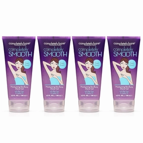 Completely Bare Completely Smooth Moisturizing No-Bump Shave Gel - All Natural, Aloe Vera, Jojoba Oil & Chamomile Prevents Irritation, Moisturize Dry Skin, Hypoallergenic, Vegan Formula 6oz, 4pck