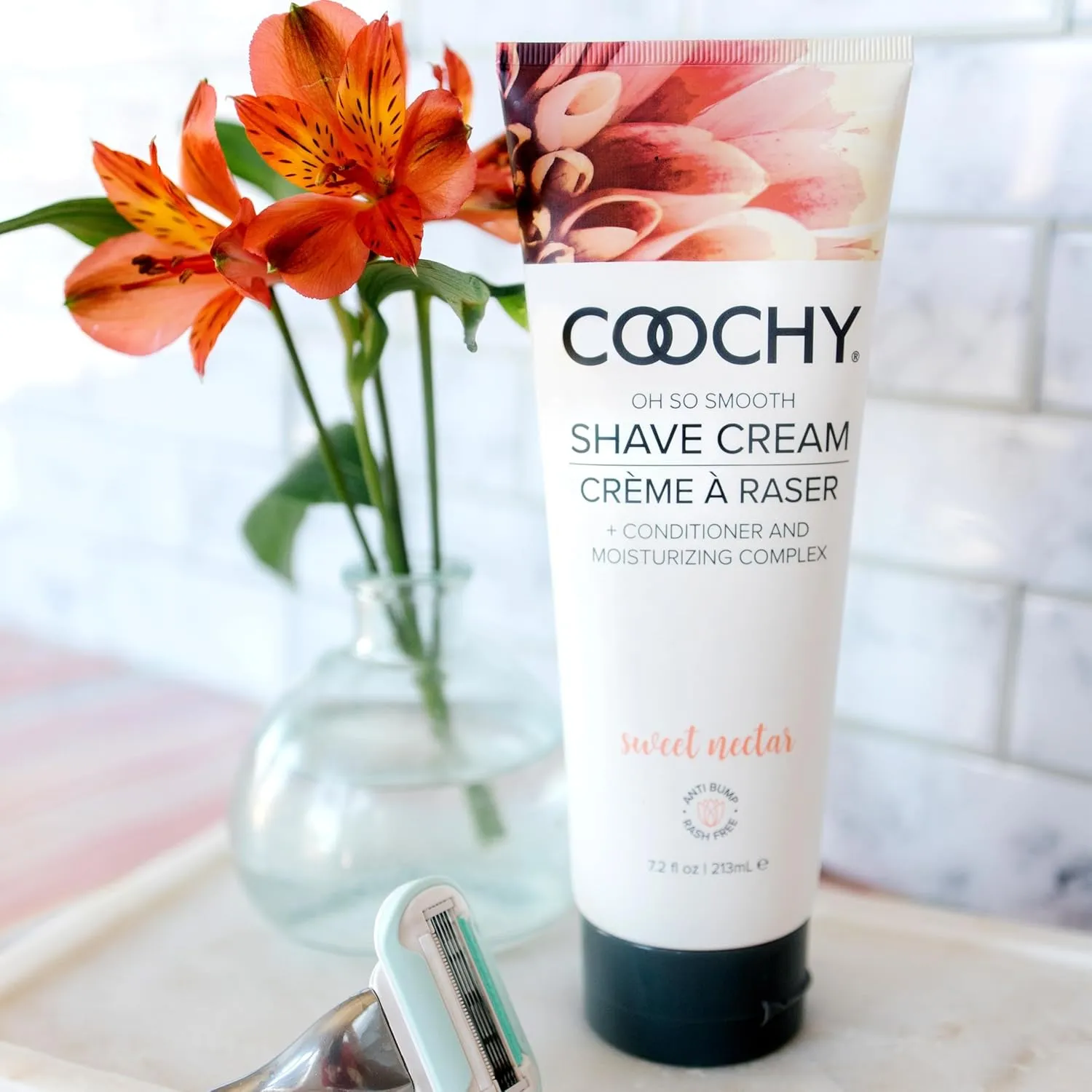 Coochy Intimate Shaving Cream for Women Sensitive Skin, Shave Conditioner & Moisturizer for Face & Body, Shave Cream, Anti-Bump, Sweet Nectar, 32 oz