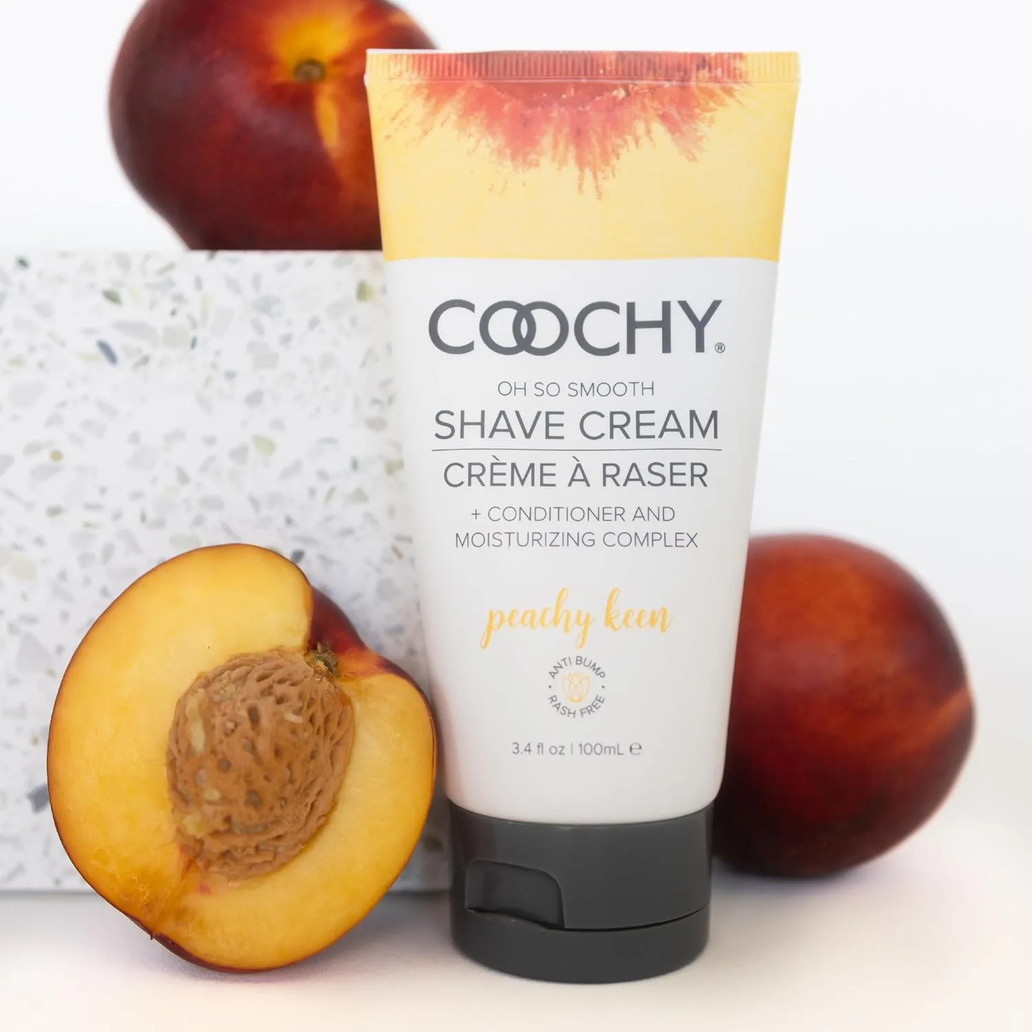 Coochy Intimate Shaving Cream | Shave Conditioner & Moisturizer for Face & Body | Ideal for Sensitive Skin Care, Anti-Bump | Peachy Keen, 12.5 oz