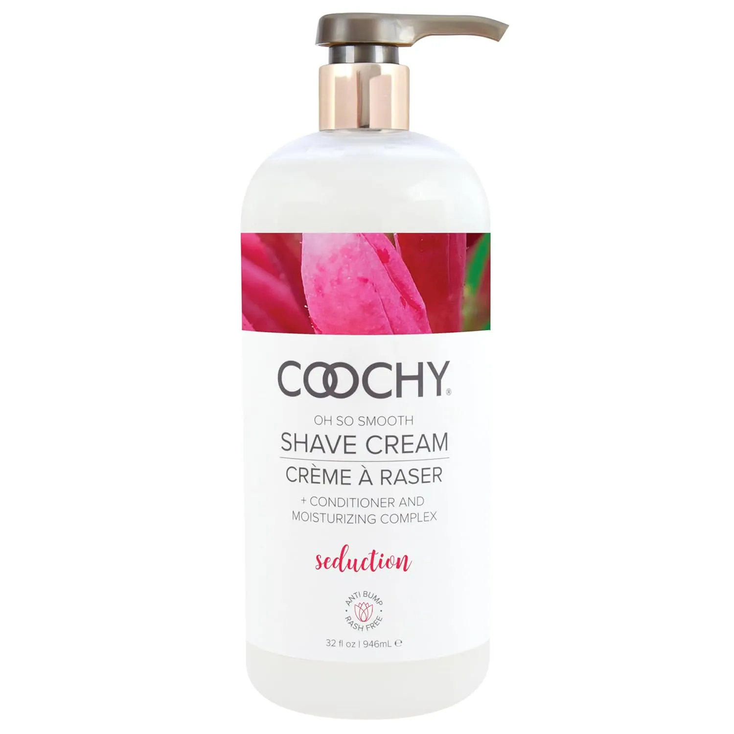 Coochy Intimate Shaving Cream | Shave Conditioner & Moisturizer for Face & Body | Ideal for Sensitive Skin Care, Anti-Bump | Seduction, 32 oz