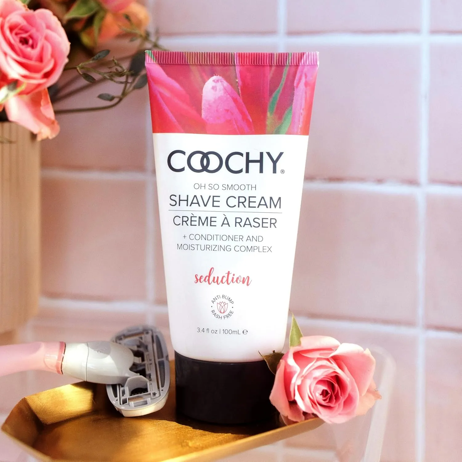 Coochy Intimate Shaving Cream | Shave Conditioner & Moisturizer for Face & Body | Ideal for Sensitive Skin Care, Anti-Bump | Seduction, 7.2 oz