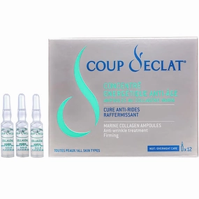 Coup d'Eclat 12 Piece Marine Collagen Ampoules - Anti-Aging Skin Care, Rejuvenating Facial Serum for Fine Lines & Wrinkles, Plumping & Hydrating, 12 Ampoule Serum for Face