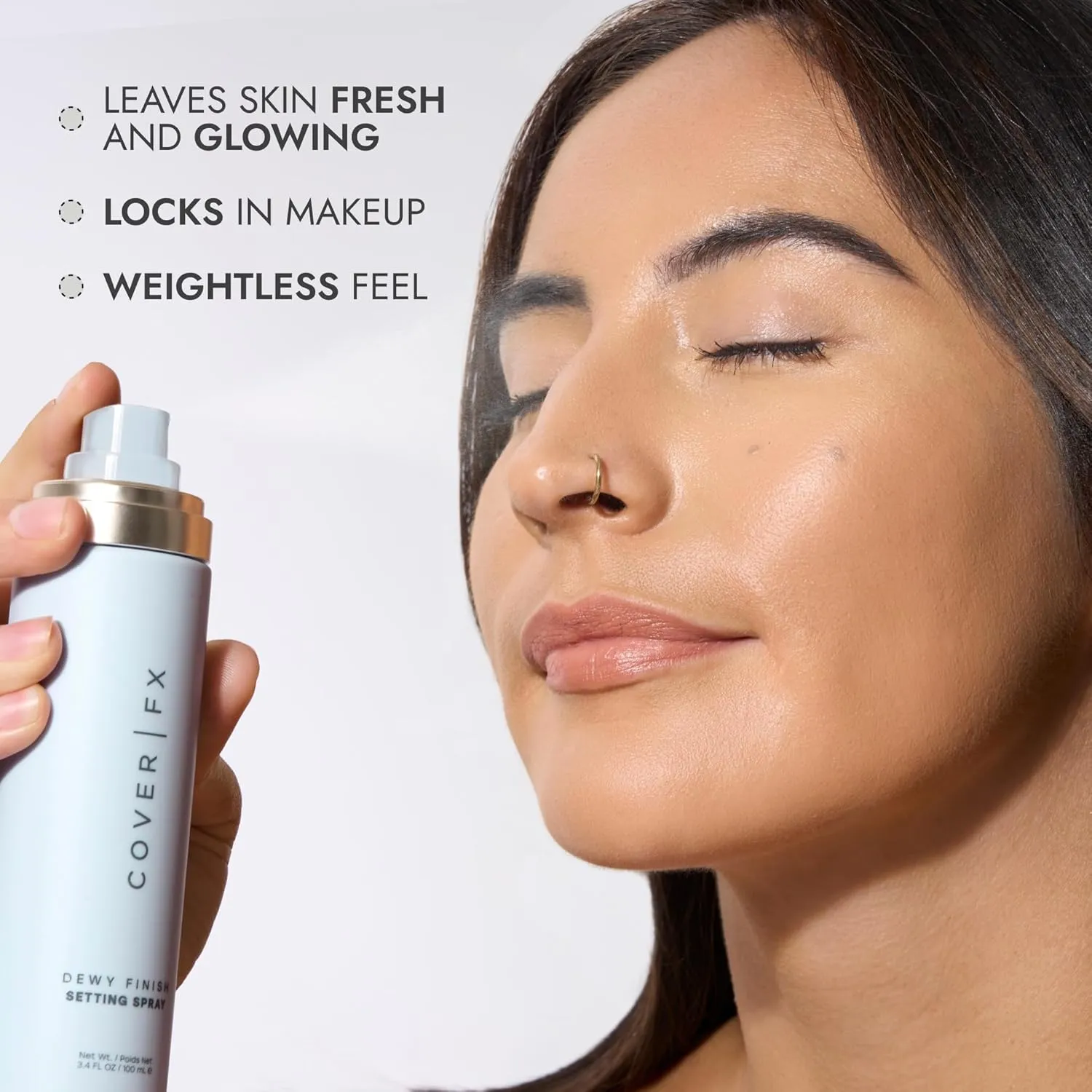 COVER FX Dewy Finish Setting Spray - Makeup Finishing Spray - Shea Butter & Aloe - 4 Fl Oz
