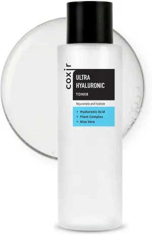 coxir Ultra HYALURONIC Acid Toner | HYDRATION-14-Complex| Hydrating, Smoothing, Calming, Moisturizing, Paraben Free, Cruelty Free, Korean Skin Care [150ml/5.07 fl.oz.]